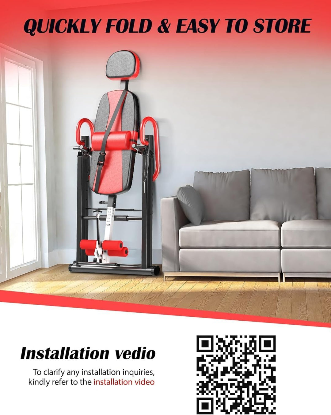 YOLEO Verstellbarer/Faltbarer Inversionsbank Mit Dreifacher Sicherheitsverriegelung, Schwerkraftrain