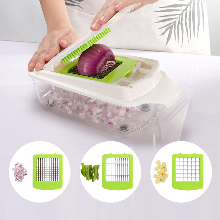 19 in 1 Multifunktions Mandoline Gemüsehobel Gemüseschneider, Würfelschneider, Eierschneider, Zwiebe