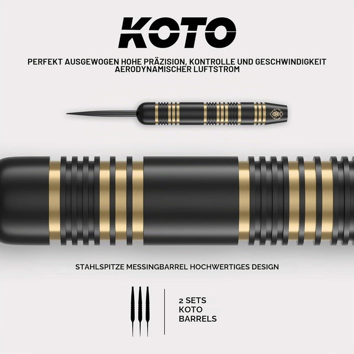 KOTO - King Pro Surround Dartset, 3 Barrels, 2 Sets Flights, 2 Sets Shafts (Short & medium), Dartwal