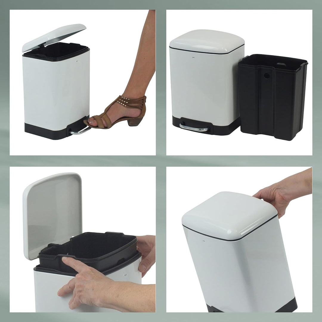 kela 22996 Kosmetikeimer, Edelstahl, Weiss, One Size, Weiss