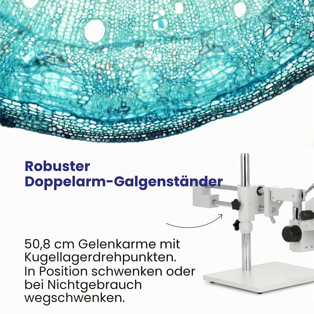 AmScope SM-4B Professionelles Fernglas, Stereo-Zoom-Mikroskop, WH10x Okulare, 7-45x Vergrösserung, 0