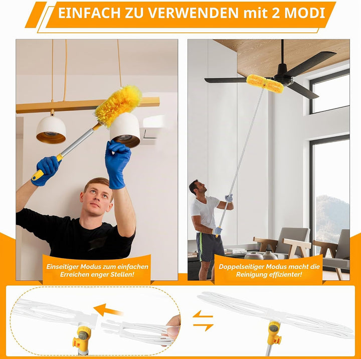 NEWE Staubmagnet Nachfüllpack 20 Stück + 1 Aluminium Lang Ausziehbar Grif für Swiffer Duster, 360 Gr