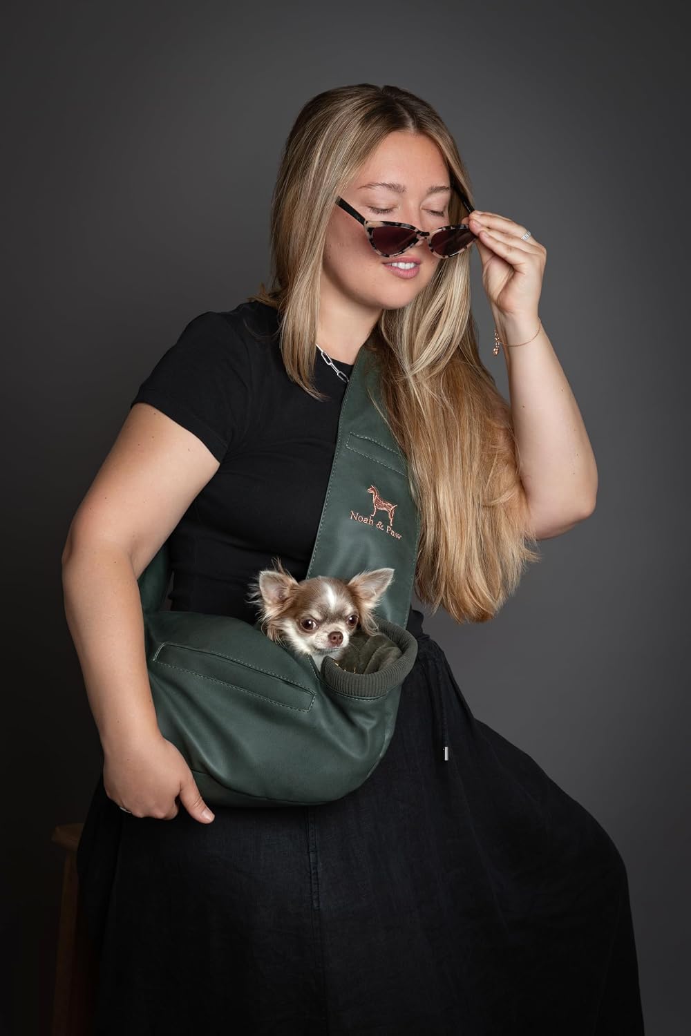 Noah &amp; Paw Hundetragetasche für Kleine Hunde bis 5kg, Hundetasche mit Verstellbarem Schultergurt, un