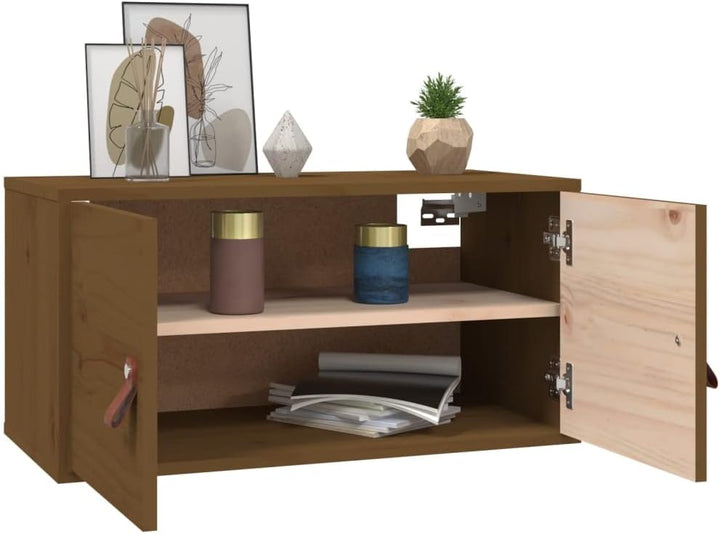 WIFESE 60x30x30 cm 2 Stück Wandschrank TV Schrank mit 2 Türen Hängeschrank Bücherregal Schweberegal