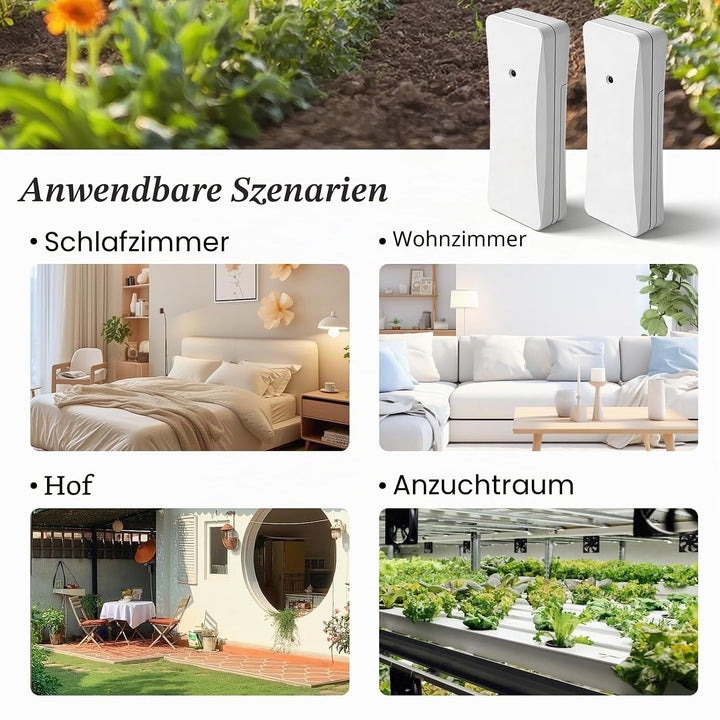 2 Stück Aussensensor für Wetterstation: Funk-Aussensensoren Verbinden mit der Basisstation, Drahtlos