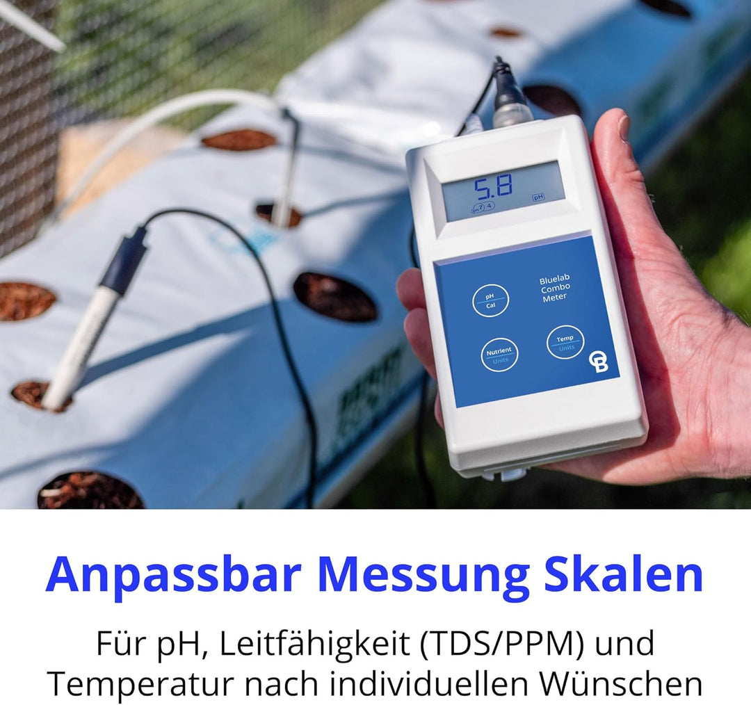 Bluelab METCOMPLUS Combo Meter Plus – Misst pH, Temperatur & Leitfähigkeit (TDS/PPM) in Wasser & Bod