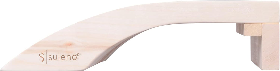 SULENO Sauna Kopfstütze ESKE ergonomisch aus robustem Espenholz Nackenstütze Kopfkeil Saunakissen