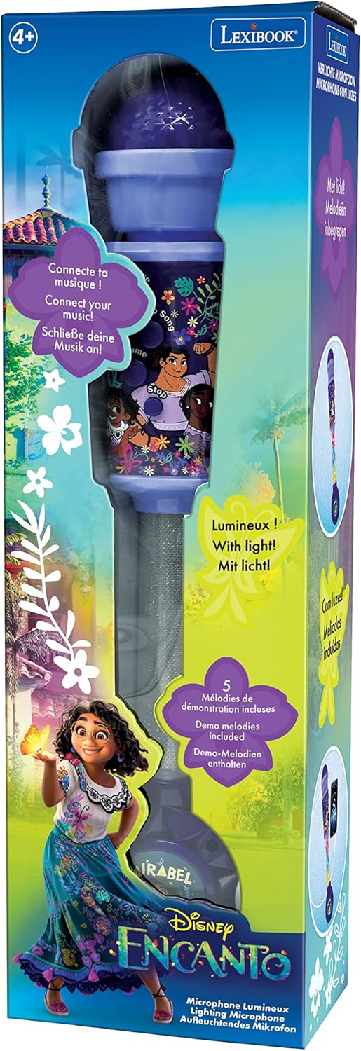 Lexibook Encanto, Aufleuchtendes Mikrofon für Kinder, musikalisches Spiel, integrierte Lautsprecher,