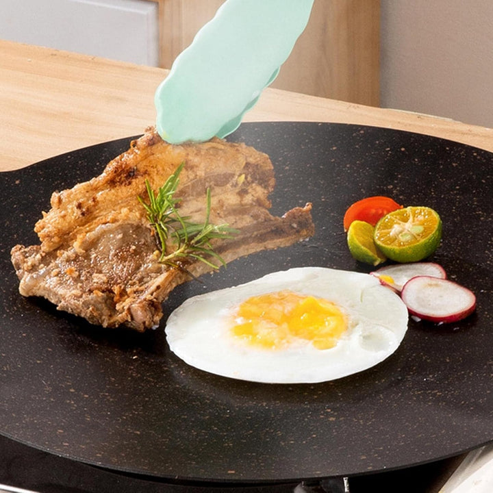 Koreanische Grillpfanne Flache Induktions-Grillplatte für Grillplatte - Beschichtete, runde, antihaf