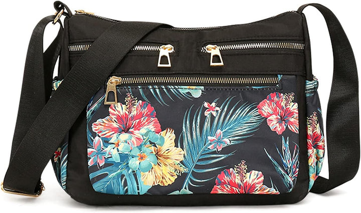 PORRASSO Damen Mode Umhängetasche Multi-Tasche Schultertasche Mädchen Nylon Handtasche für Reisen Ei