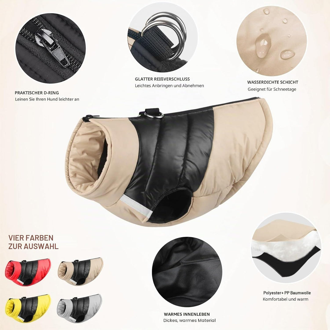 Idepet Haustier Hund Warm Mantel Jacke wasserdichte Kleidung Kleine mittlere grosse Haustier Hund Ka