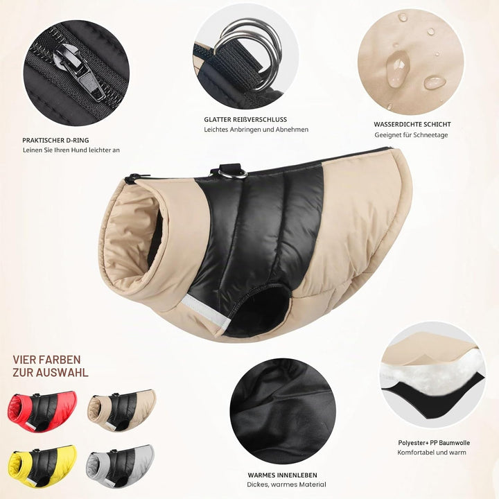 Idepet Haustier Hund Warm Mantel Jacke wasserdichte Kleidung Kleine mittlere grosse Haustier Hund Ka
