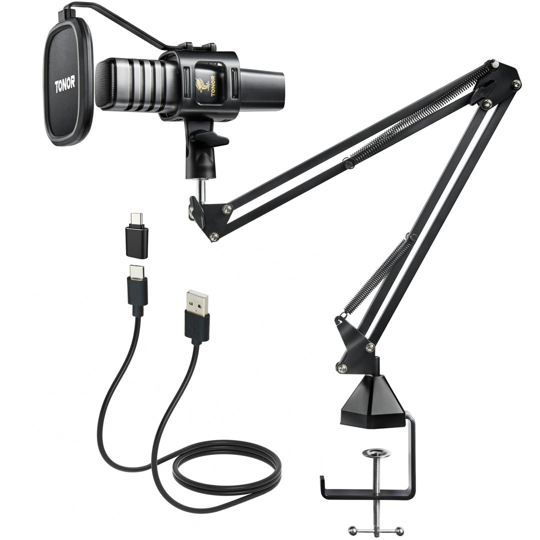 TONOR USB Kondensator Mikrofon, Nierencharakteristik Computer Mikrofon, Popfilter, für Konferenz, St