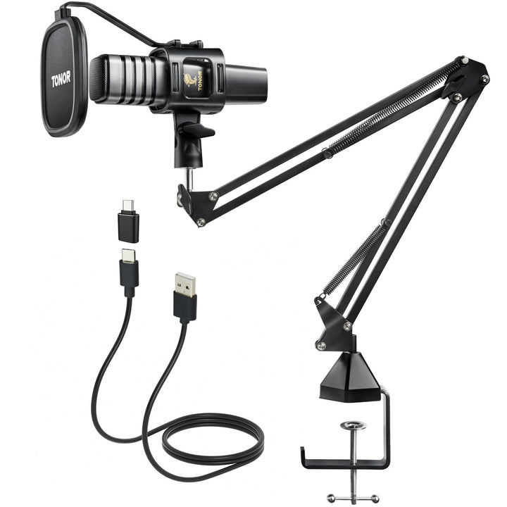 TONOR USB Kondensator Mikrofon, Nierencharakteristik Computer Mikrofon, Popfilter, für Konferenz, St