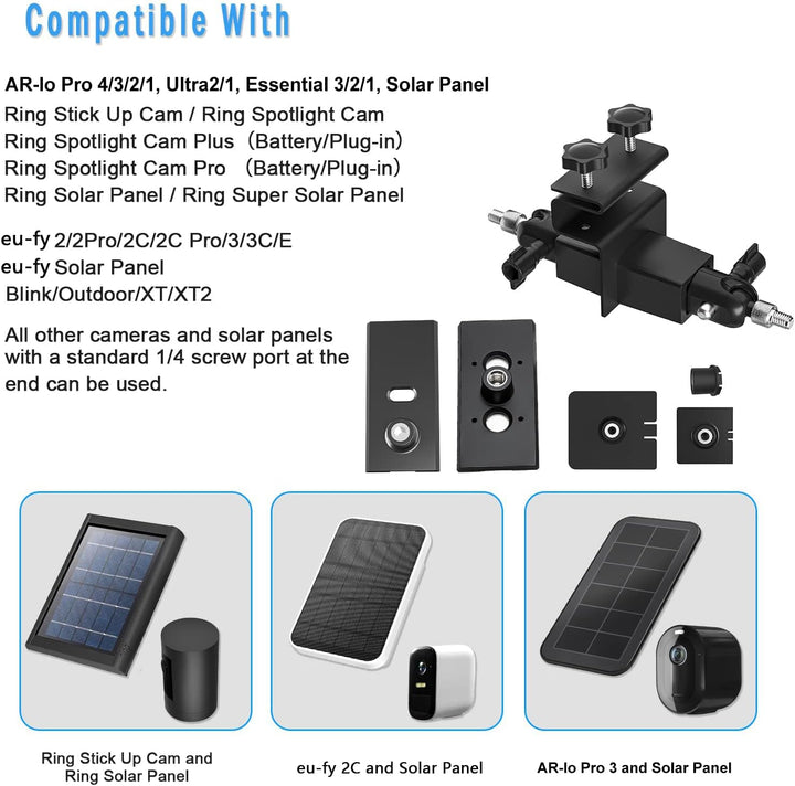 2-in-1 Dachrinnenhalterung für Arlo Solarpanel/Arlo Pro 3/Arlo Ultra/Arlo Ultra 2/Arlo Essential/Arl
