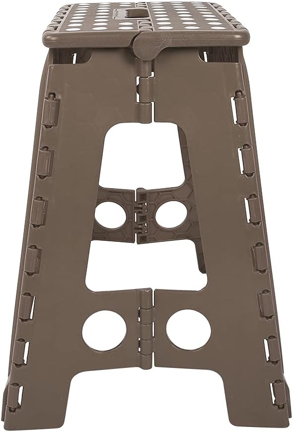 Klappbarer Tritthocker, Tragbar und Rutschfest für Erwachsene, 29 cm, Weiss-Dunkel Gefleckt, für Woh