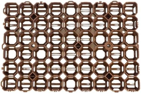 10 Stück ViD® Rasengitter/Rasenwaben 60x40x4 cm, braun | Paddockplatten/Rasengitterplatten/Bodenwabe