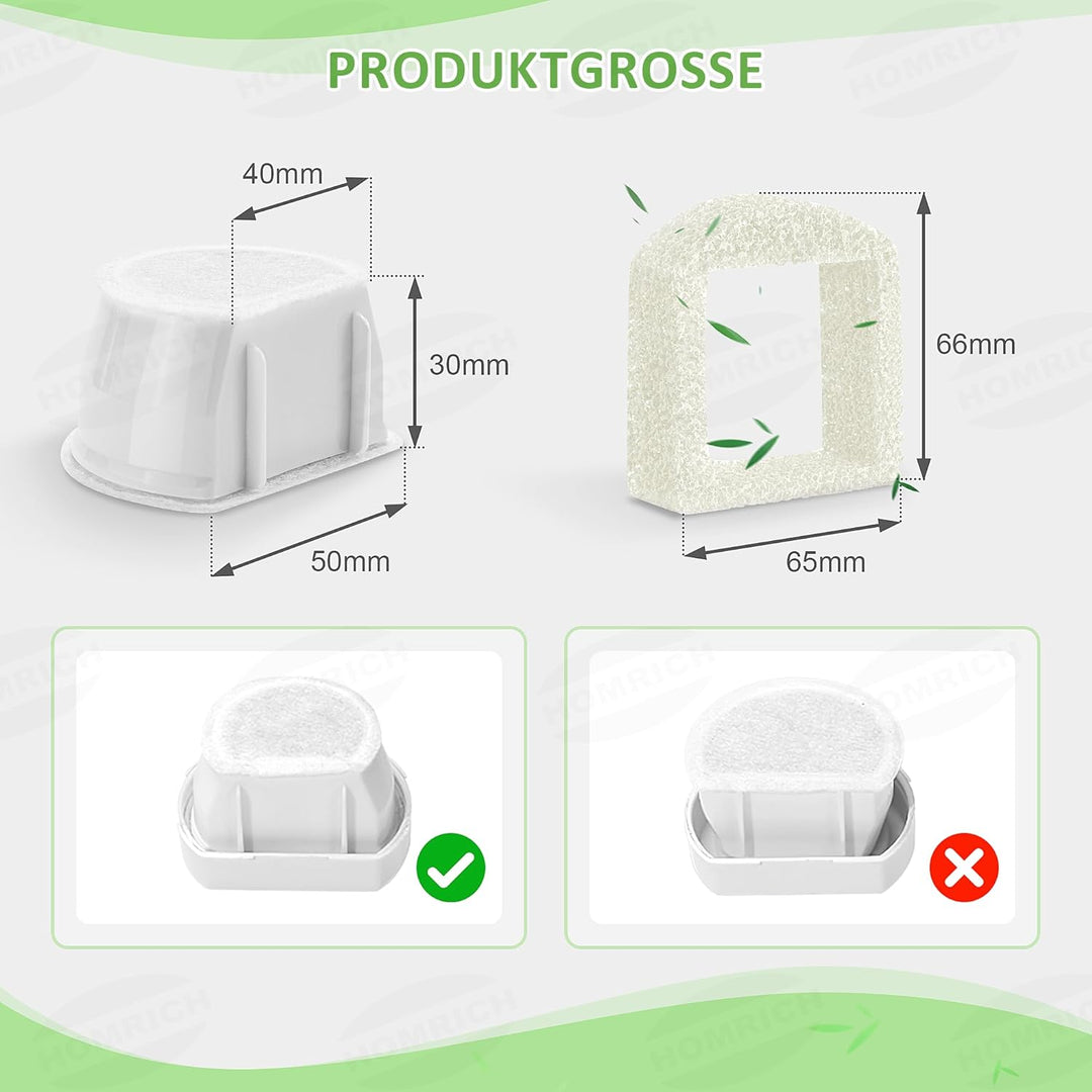 Katzenbrunnen Filter für PetSafe Drinkwell, 8 Pcs Ersatzfilter Trinkbrunnen Katzen & 8 Pcs Schaumfil