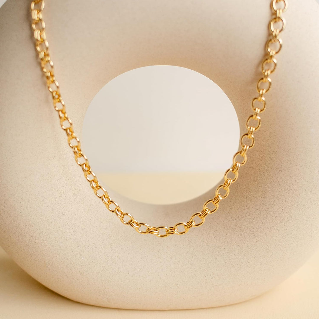 Happiness Boutique Damen Ankerkette in Gold | Statement Chunky Chain Rundankerkette aus Edelstahl Wa