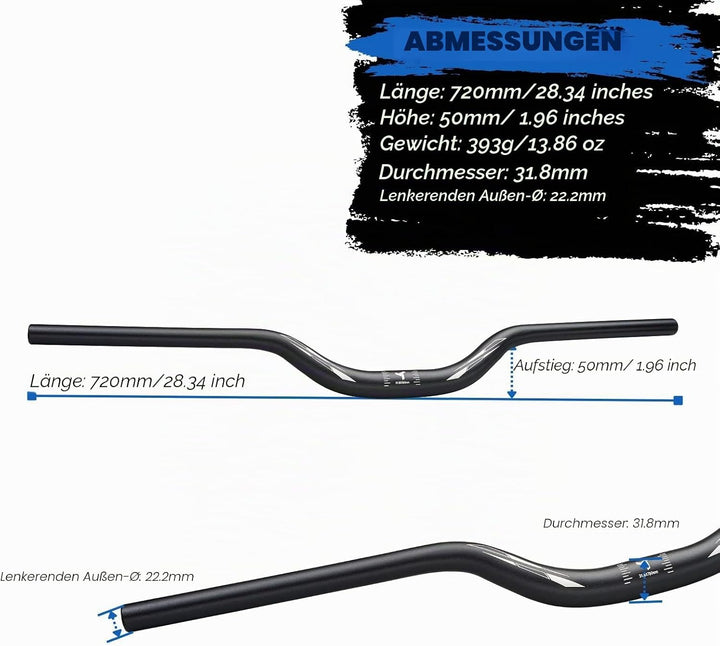 Corki Cycles Professioneller MTB Lenker 31,8mm, Fahrrad Lenker Aluminiumlegierung Leichter Fahrradle
