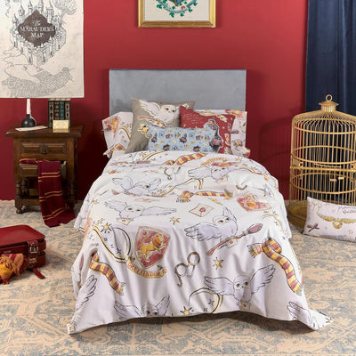 Belum Harry Potter Bettbezug, Modell Hedwig, Bettbezug mit Knöpfen, 100% Baumwolle, hochwertiger Bet