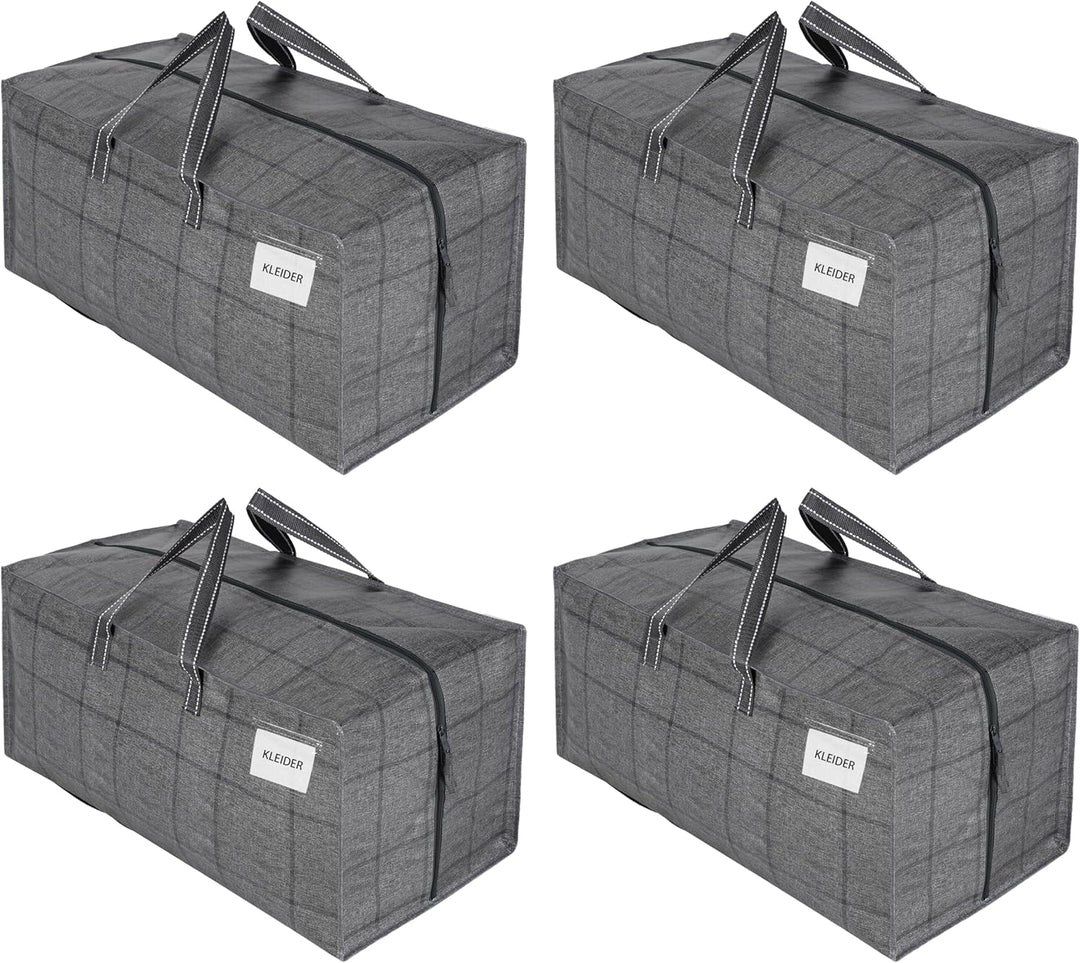 VENO 4-er Pack extra grosse Umzugstaschen mit Rucksackgurten, Umzugshelfer, starke Griffe und Reissv