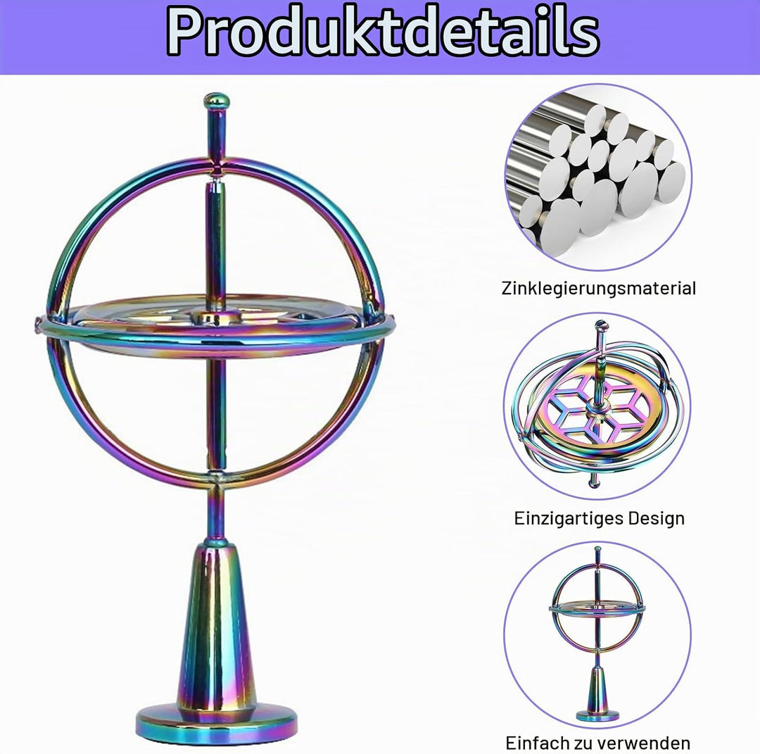 Gyroscope,Rotierendes Schreibtischspielzeug,Gyroskop Metall Bunte Spinning Dekompression,Spielzeug P