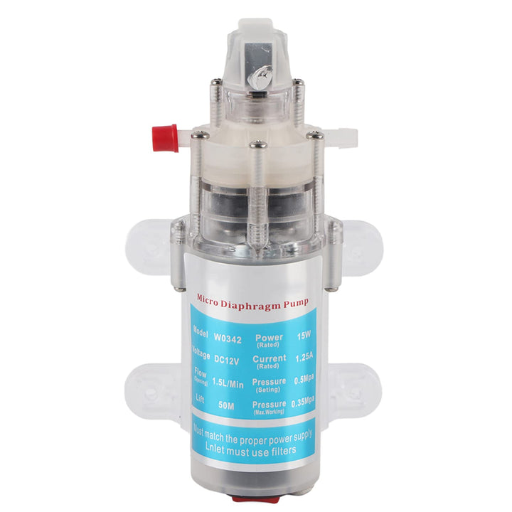 Membranpumpe, 12 V 15 W, leise Wasserpumpe für Lebensmittel, Mikromembranpumpe DC selbstansaugend 0,