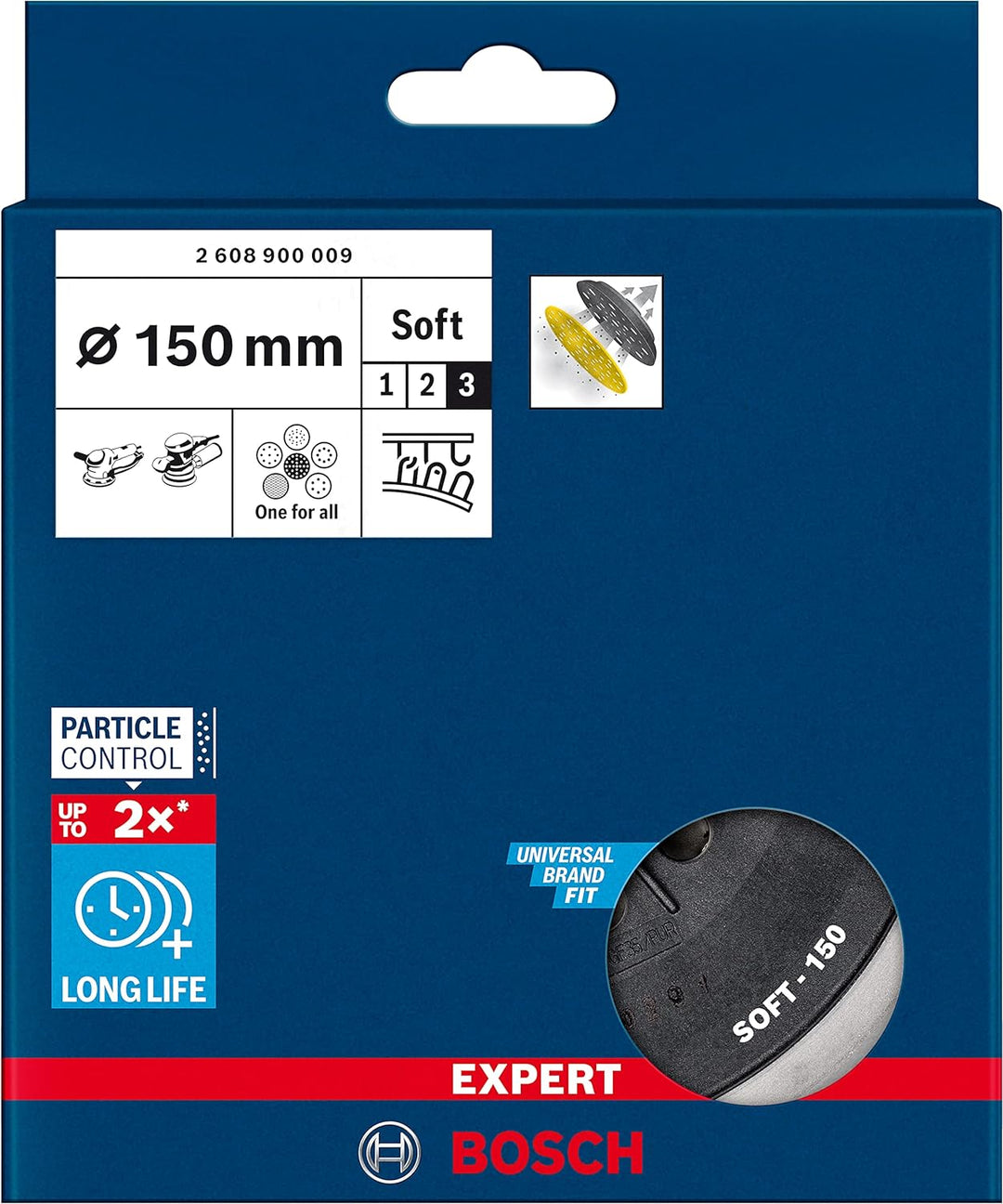 Bosch Professional 1x Expert Multihole Stützteller (für Bosch, Version weich, Ø 150 mm, Zubehör Exze