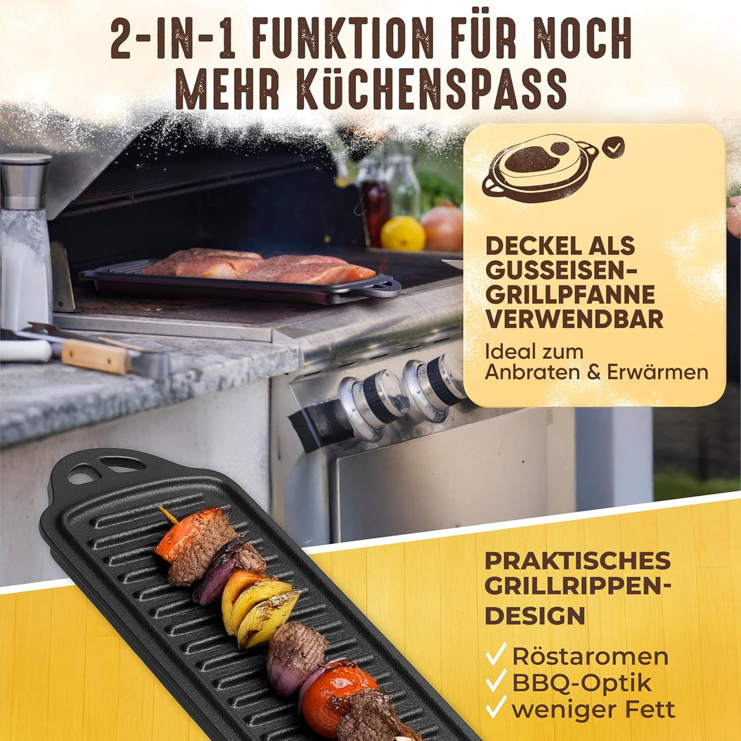 Flavemotion Brotbackform mit Deckel - Robuste rechteckige 28cm Backform aus Gusseisen - Ideal als Ka