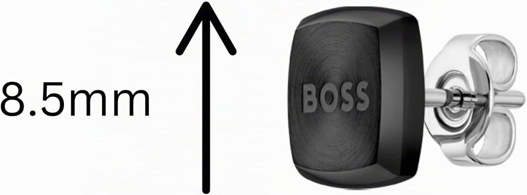 BOSS Jewelry Ohrstecker für Herren Kollektion YANN aus Edelstahl Black, Black