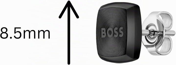 BOSS Jewelry Ohrstecker für Herren Kollektion YANN aus Edelstahl Black, Black