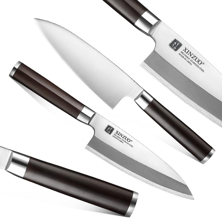 XINZUO 18cm Deba Messer, Edelstahl X8Cr14MoV Sashimi Sushi Messer Einzelfase Klinge- Kochmesser Prof