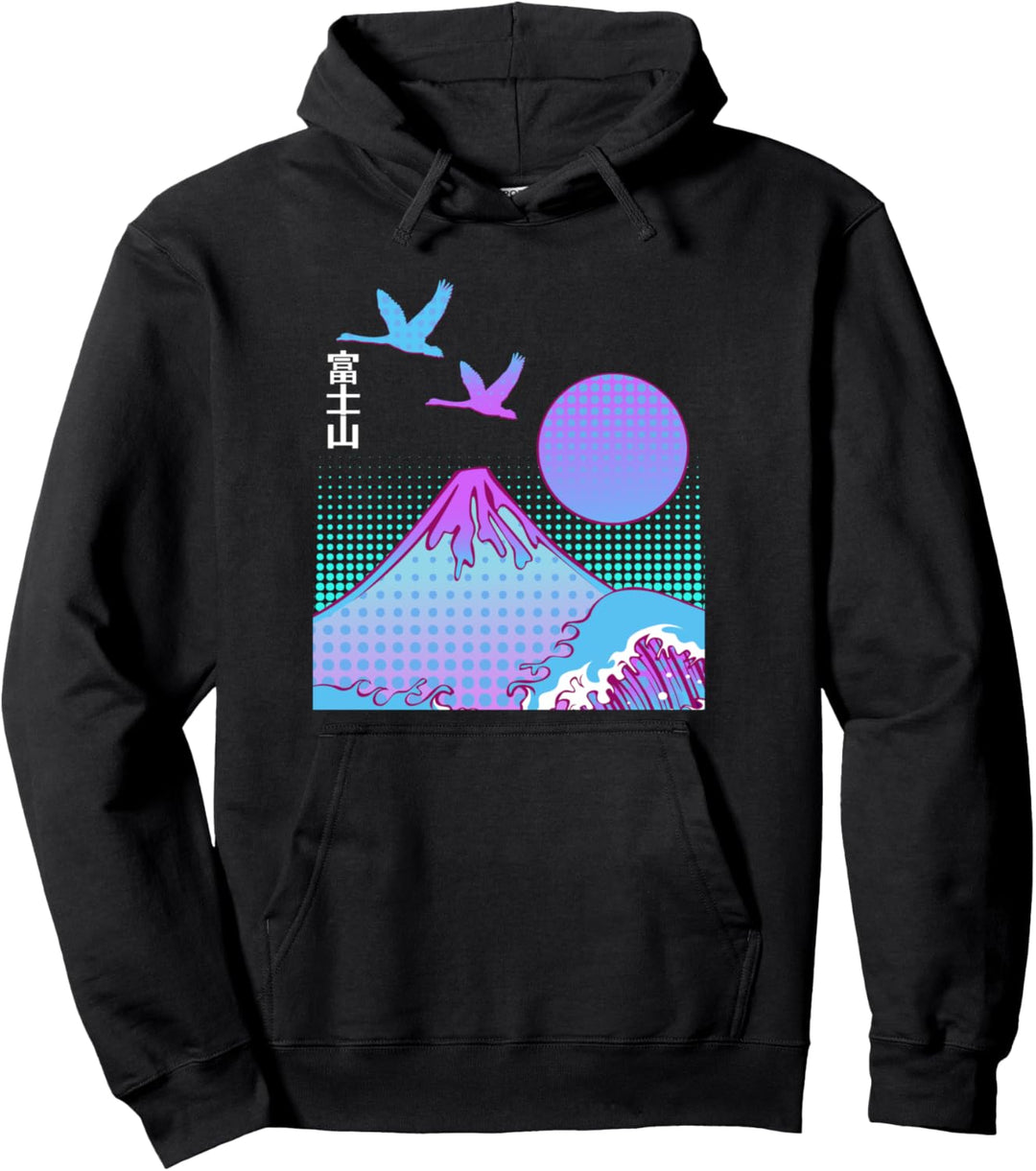 Fuji-San Ästhetik Vaporwave Berg Natur Japan Fujiyama Honshu Pullover Hoodie