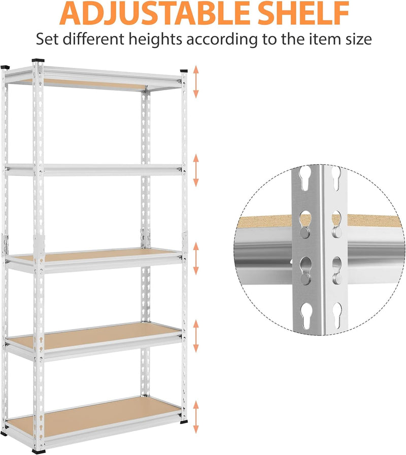 Yaheetech 5-stufiges Lagerregal Schwerlastregal mit verstellbaren Regalböden 75x30x153cm Kellerregal