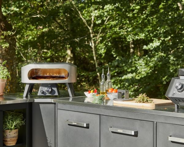 cozze Küchentische Outdoor-Küche, Edelstahl, Schwarz, B90 x T60 x H90 cm