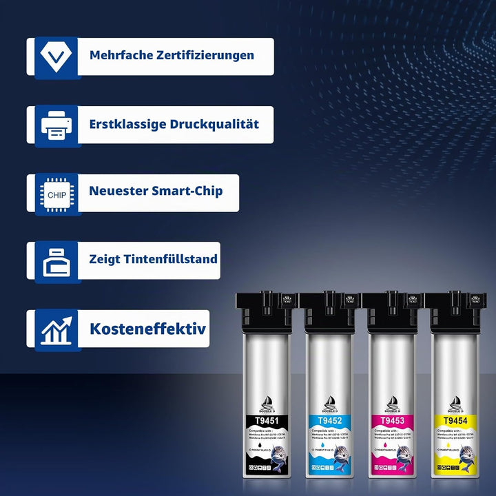 DOUBLE D T9451 T9452 T9453 T9454 für Epson T9451-T9454 kompatibel mit Epson Workforce Pro WF-C5710DW