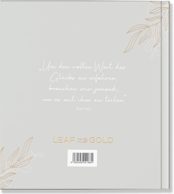 LEAF & GOLD® Gästebuch Hochzeit I Edles Hochzeitsgästebuch mit Fragen I Gästebuch zum Ausfüllen mit