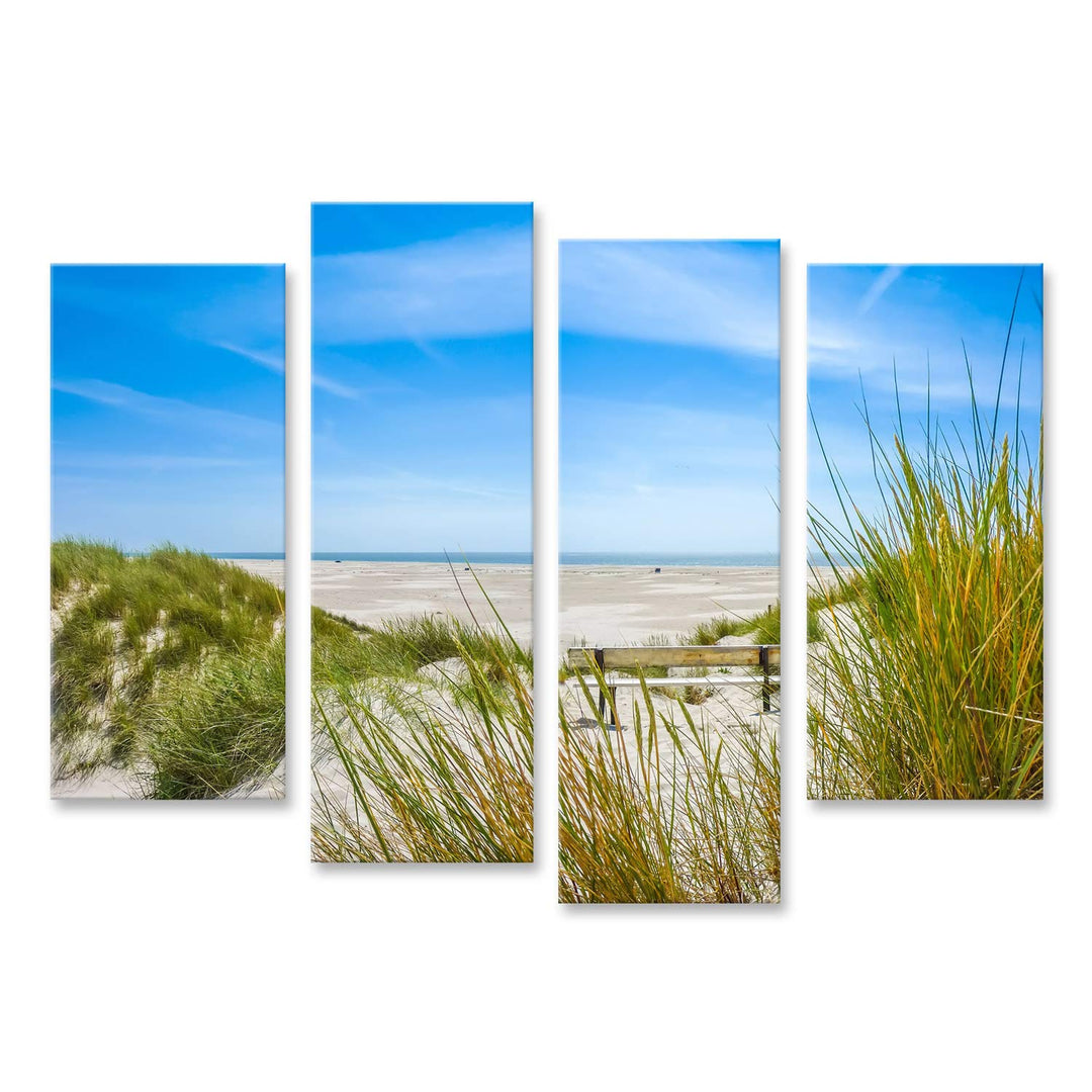 Bild auf Leinwand Schöne Dünenlandschaft Und Langen Strand Auf Der Insel Amrum In Der Nordsee Schles