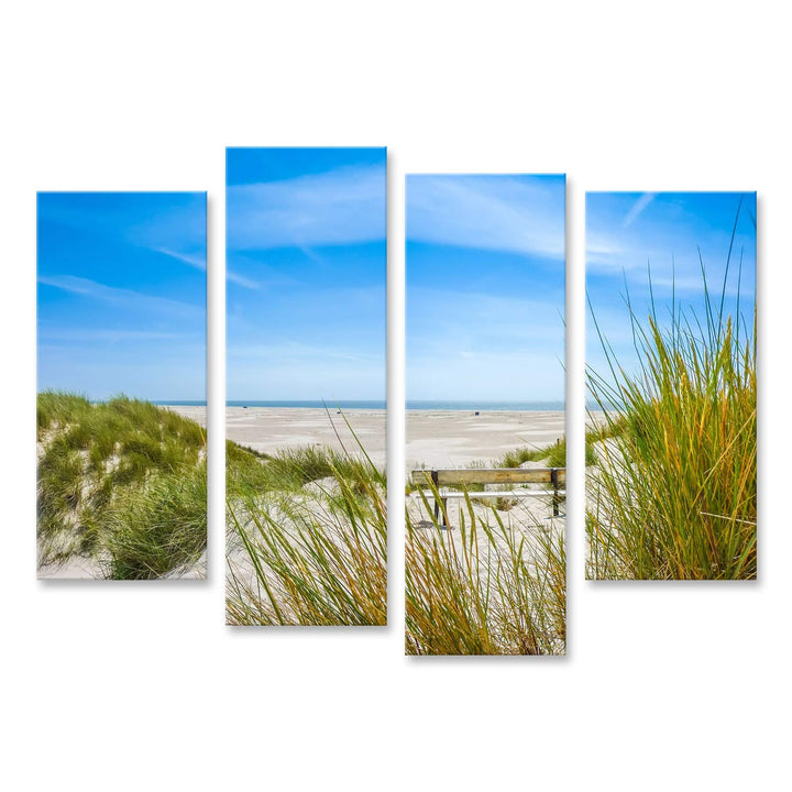 Bild auf Leinwand Schöne Dünenlandschaft Und Langen Strand Auf Der Insel Amrum In Der Nordsee Schles