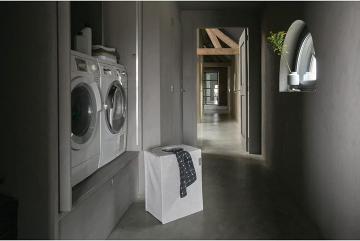 Brabantia - Wäschesack - Quick-Drop-Öffnung - Robuste Textilsack - Platzsparend - Der Deckel lässt s