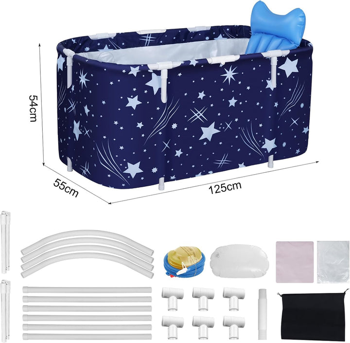 Tragbare Badewanne, 125cm/132cm faltbare und Movable Geeignet für Erwachsene, Grosse Familien Badewa