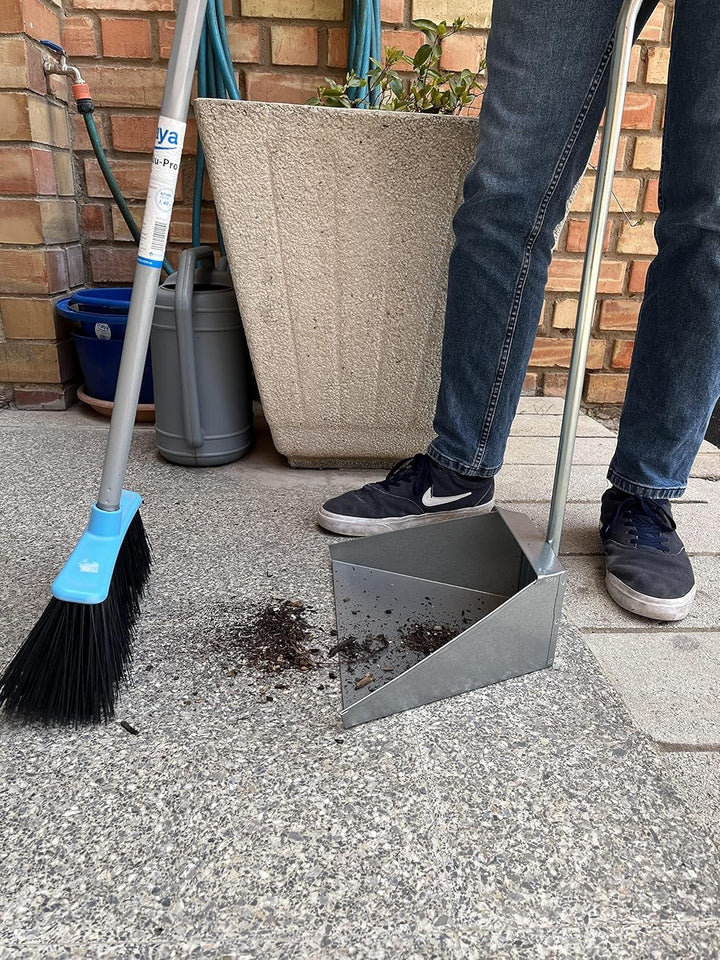 Maya Professional Tools 09025 Verzinkte Kehrschaufel mit Stiel, Farbige Griffe