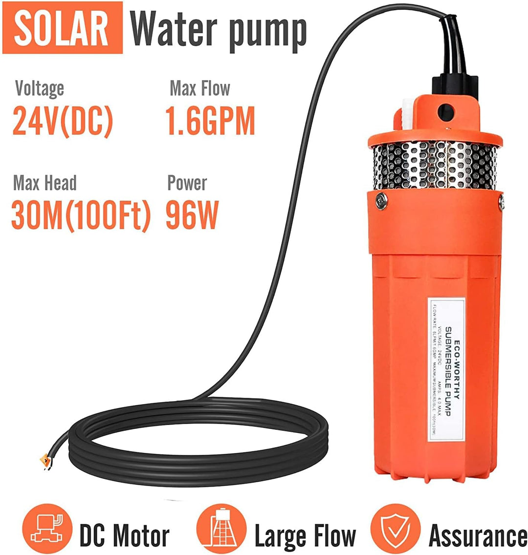 DCHOUSE 24V DC solarbetriebene tief tauchbare Wasser gut Pumpe Farm Ranch Haushalt