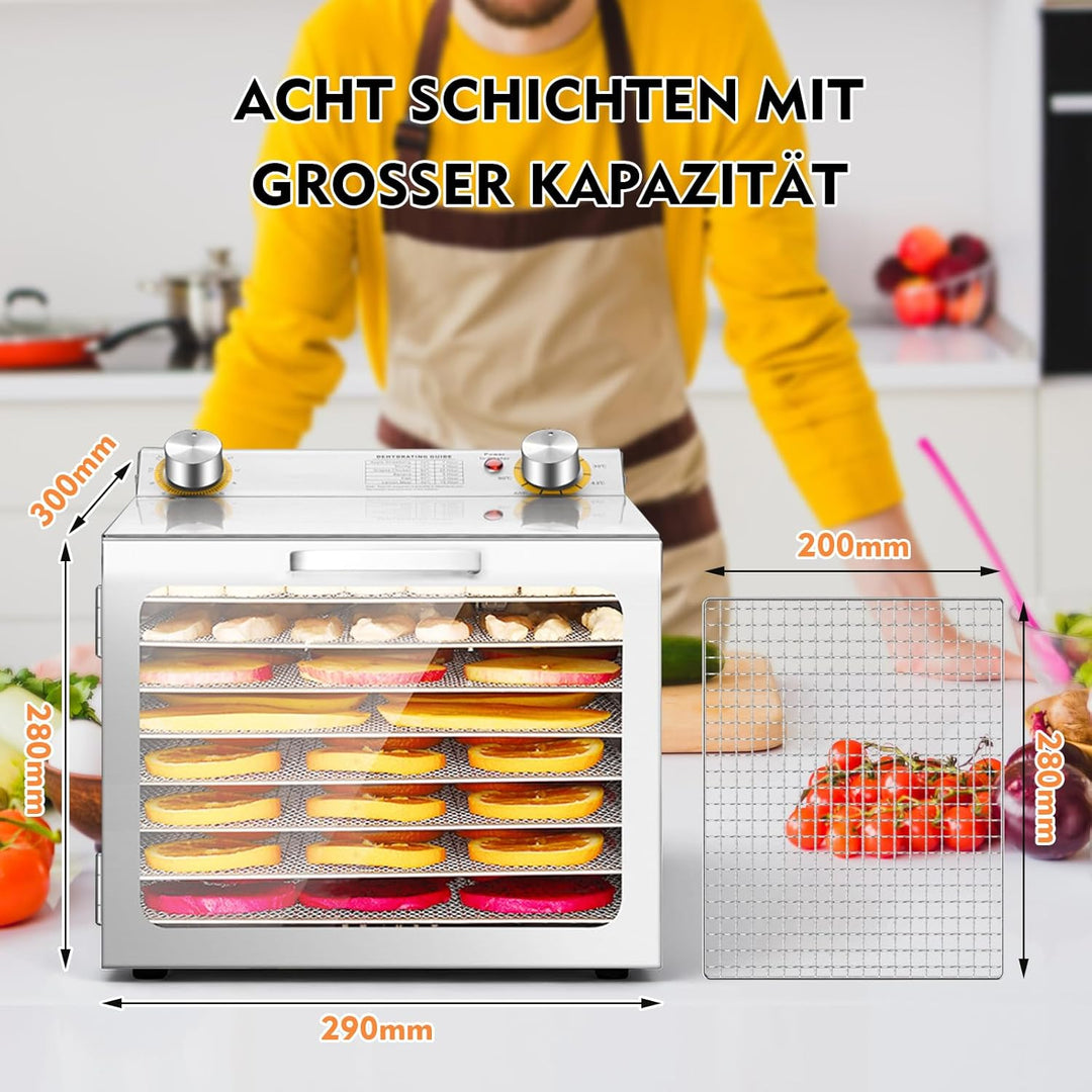 Dörrautomat,Dörrautomat Edelstahl,Gefriertrockner für zuhause,Dörrgerät für Lebensmittel,Dehydrator