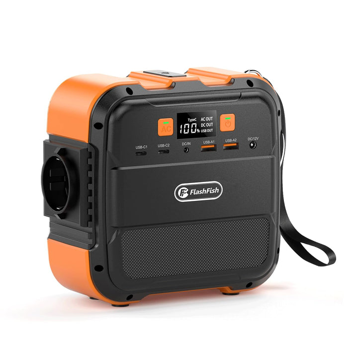 FlashFish Powerstation 98Wh 120W Solargenerator Akku mit 230V AC | Tragbare Solar generator mit Typ-