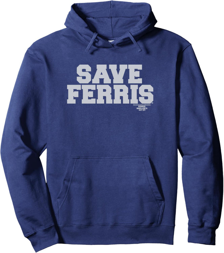 Ferris Bueller's Day Off Save Ferris Gray Typography Pullover Hoodie