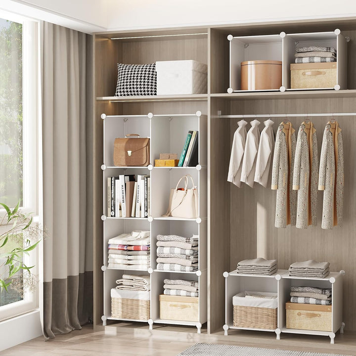 AWTATOS Würfel Aufbewahrungs Organizer, 6 Würfelregale mit Holzhammer, DIY Schrank, Modulares Lagerr