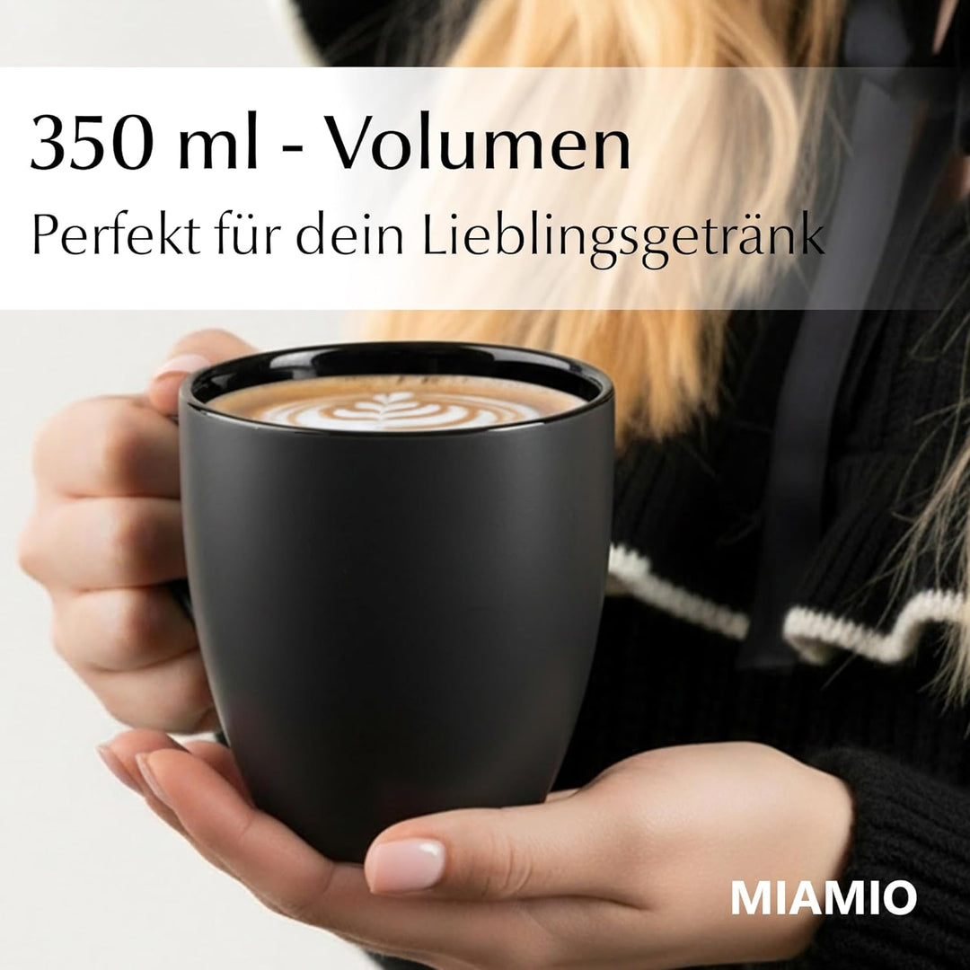 MIAMIO - 6 x 350 ml Kaffeetassen/Kaffeebecher Set - Tassen Set 6er Modern - Le Papillon Kollektion S