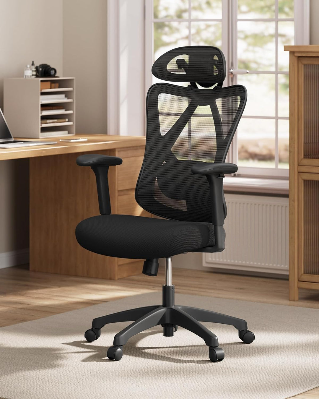 SONGMICS Bürostuhl, ergonomischer Schreibtischstuhl, Computerstuhl, Netzstuhl, verstellbare Lendenst